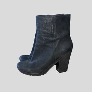 Prada Ankle Boots Women 39 Calzatura Donna Capra Antic Black Pebbled Leather 9